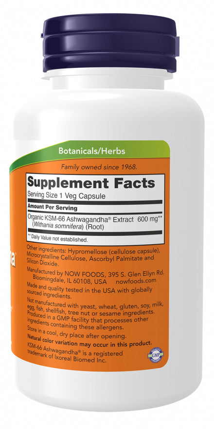 Supplements - Now Ashwagandha KSM-66 90vc