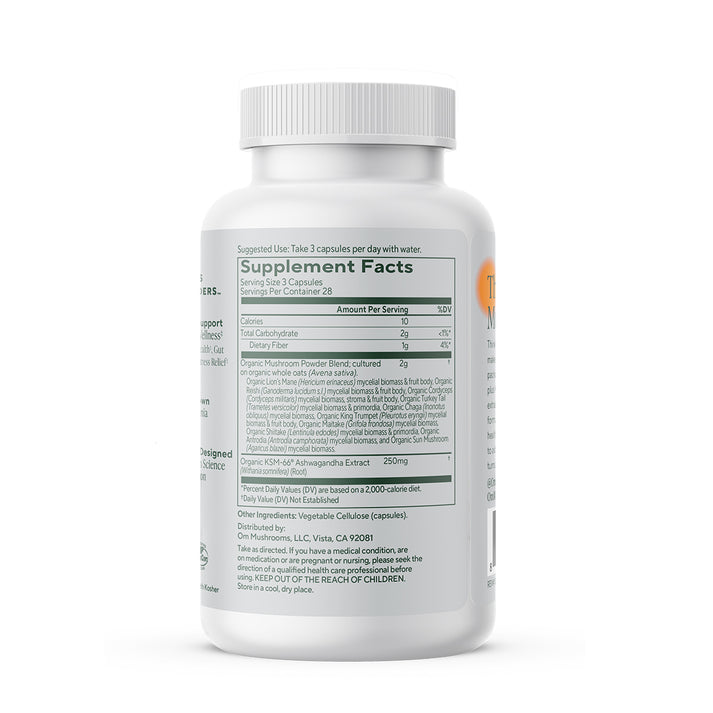 Side Label OM Mushroom Master Blend | Healthway