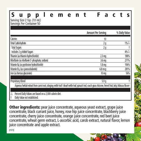 Supplement Facts Floradix Iron + Herbs | Healthway