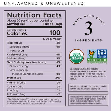 Truvani Plant Protein Unflavored 19oz