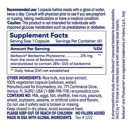 Enzymedica Berberine Phyto 60cp-[HealthWay]