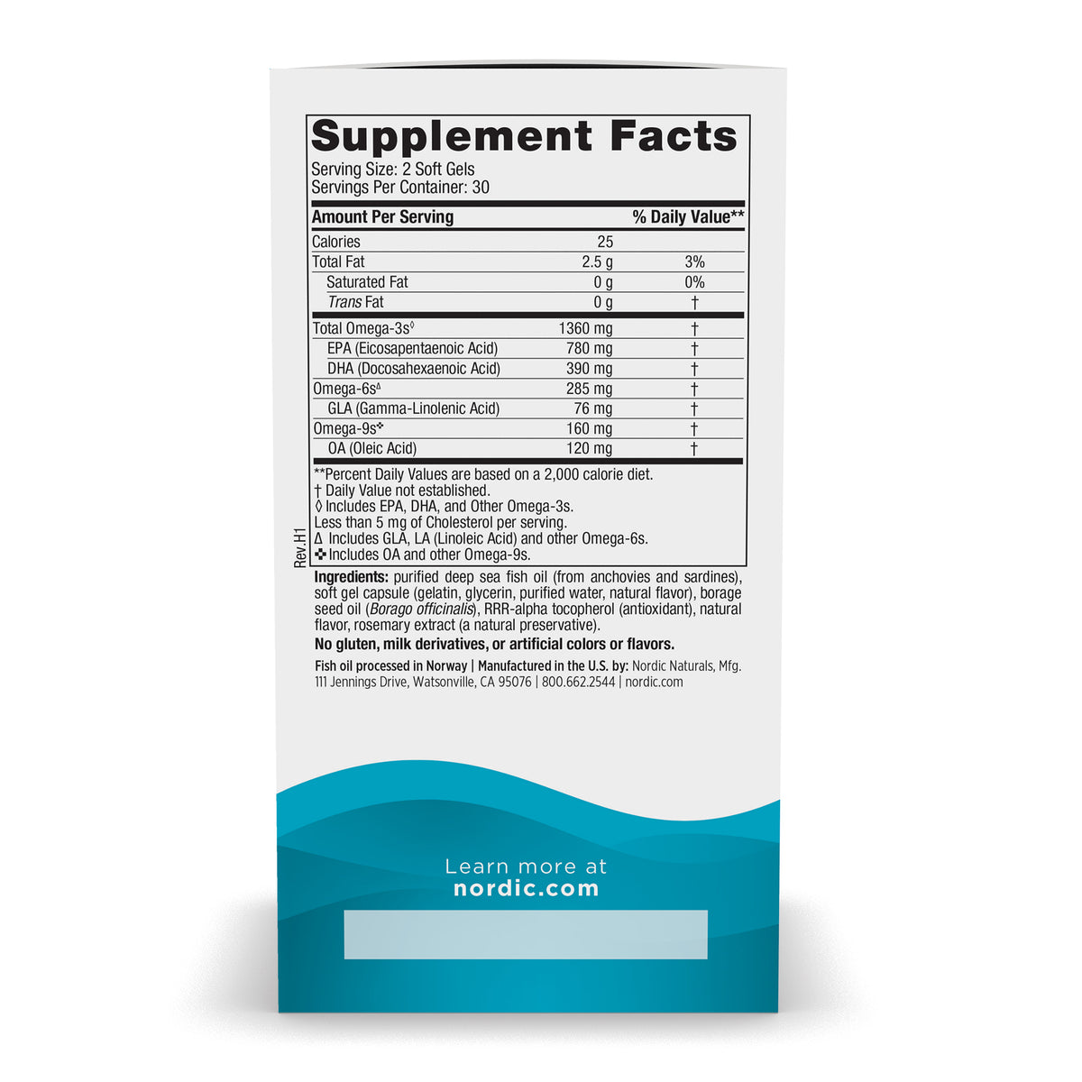 rear package label with supplement facts