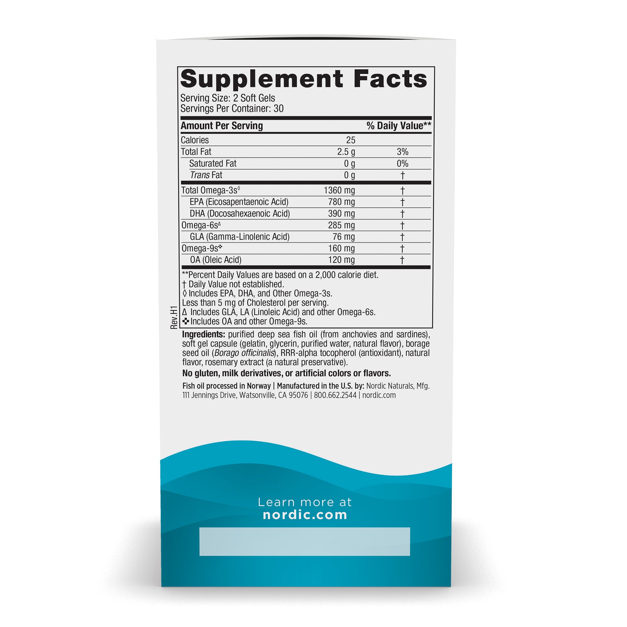 rear package label with supplement facts