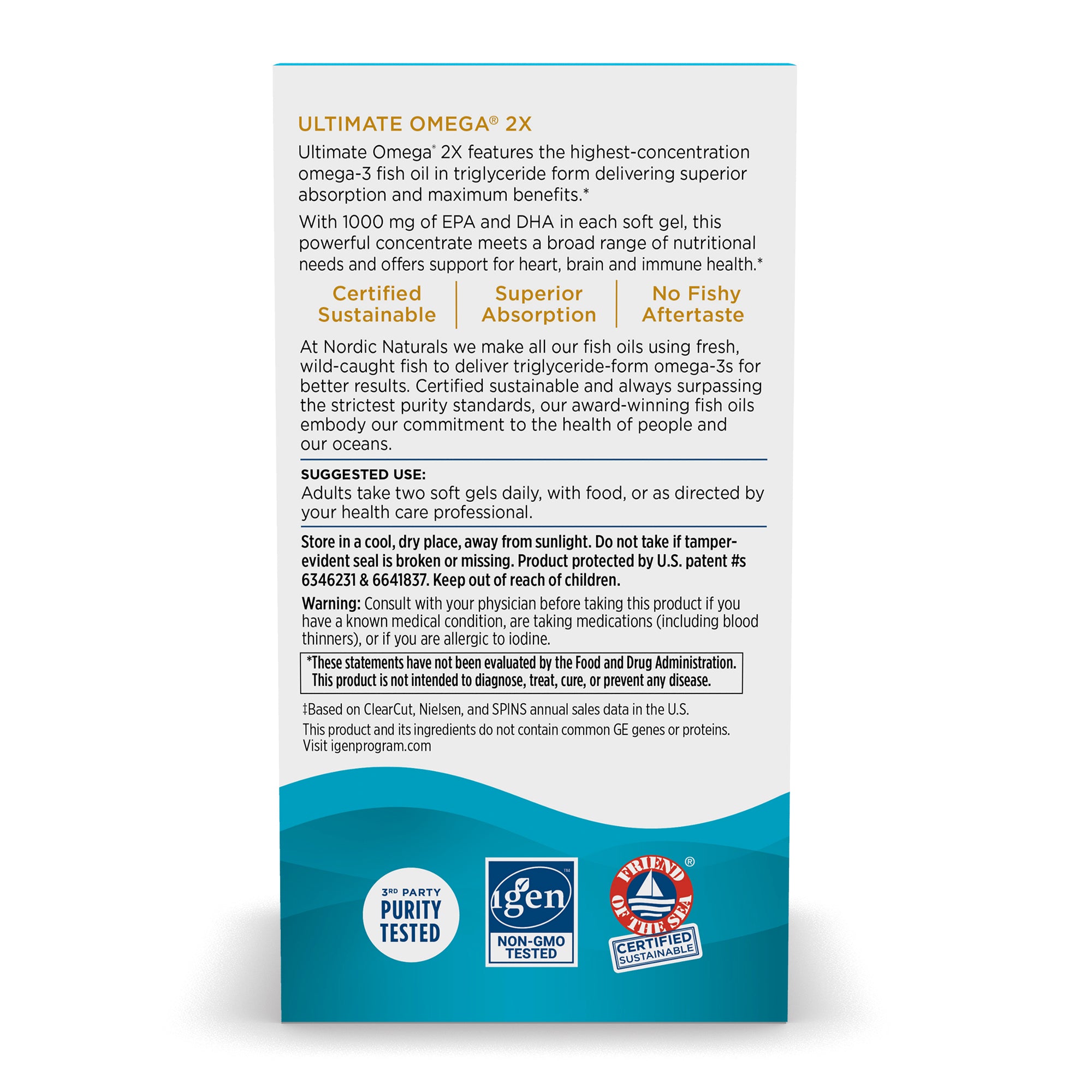 side of product packaging with general info