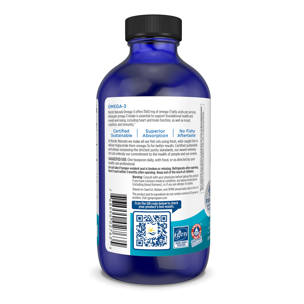 Nordic Omega 3 Liq Lemon 8oz-[HealthWay]