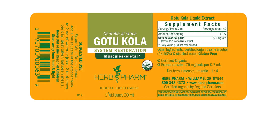 Herb Pharm Gotu Kola 1oz-[HealthWay]