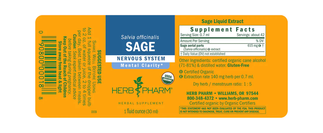 Herb Pharm Sage 1oz-[HealthWay]