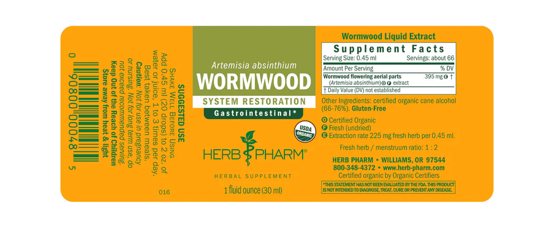 Herb Pharm Wormwood 1oz-[HealthWay]