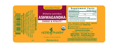 Herb Pharm Ashwaganda Glycerite 1oz-[HealthWay]