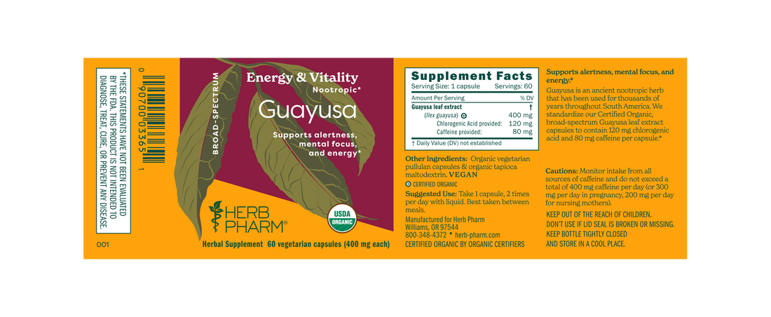 Supplements - Herb Pharm Guayusa 60cp