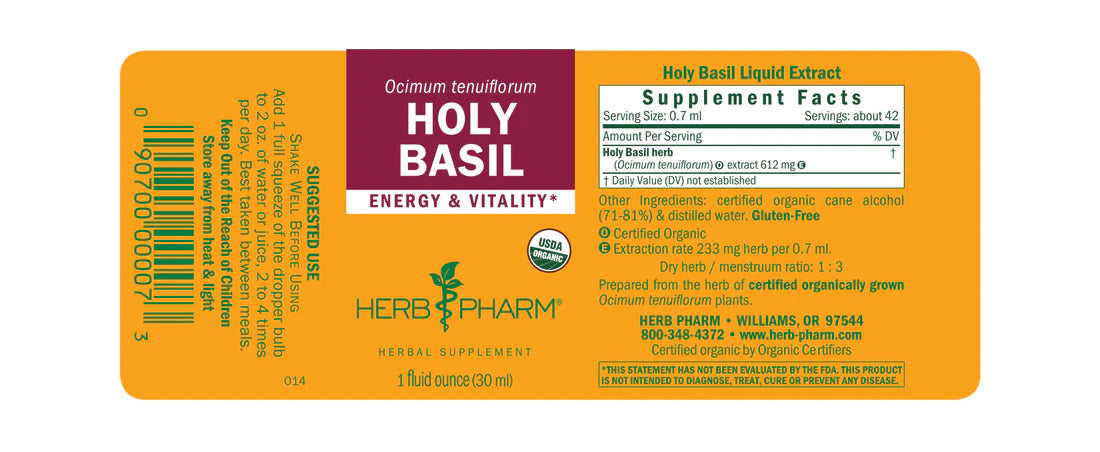 Herb Pharm Holy Basil 1oz-[HealthWay]