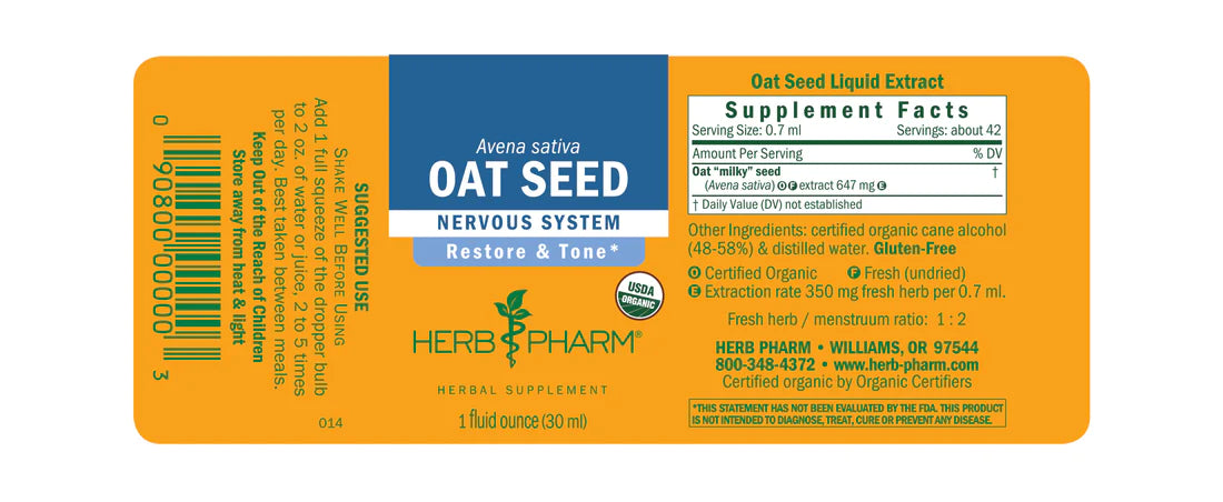 Herb Pharm Oat Seed 1oz