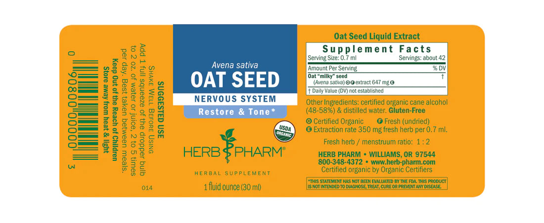 Herb Pharm Oat Seed 1oz-[HealthWay]