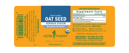 Herb Pharm Oat Seed 1oz-[HealthWay]