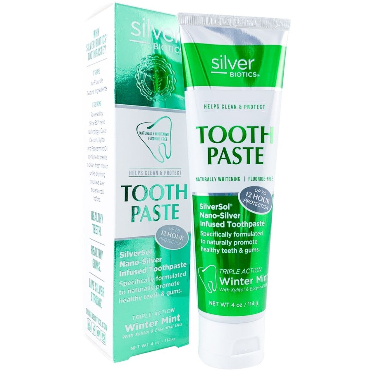 ABLabs Silverbiotics Toothpaste Winter Mint 4oz-[HealthWay]