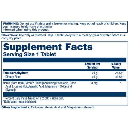 Solaray Tetra-Boron 3mg 100tb-[HealthWay]