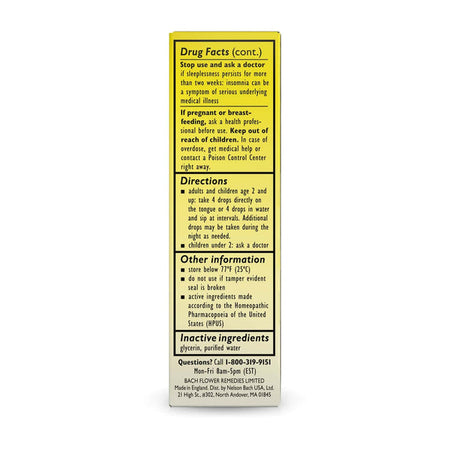 Side Label Bach Rescue Sleep 20ml | Healthway