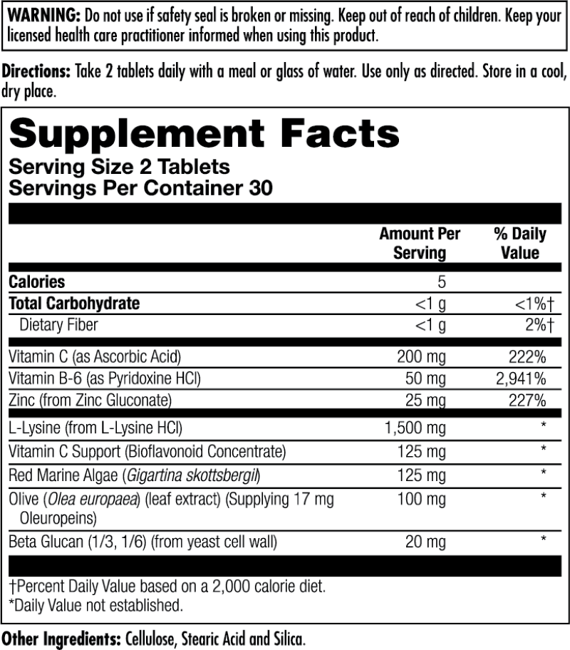 Kal Ultra Lysine Lips 60tb-[HealthWay]