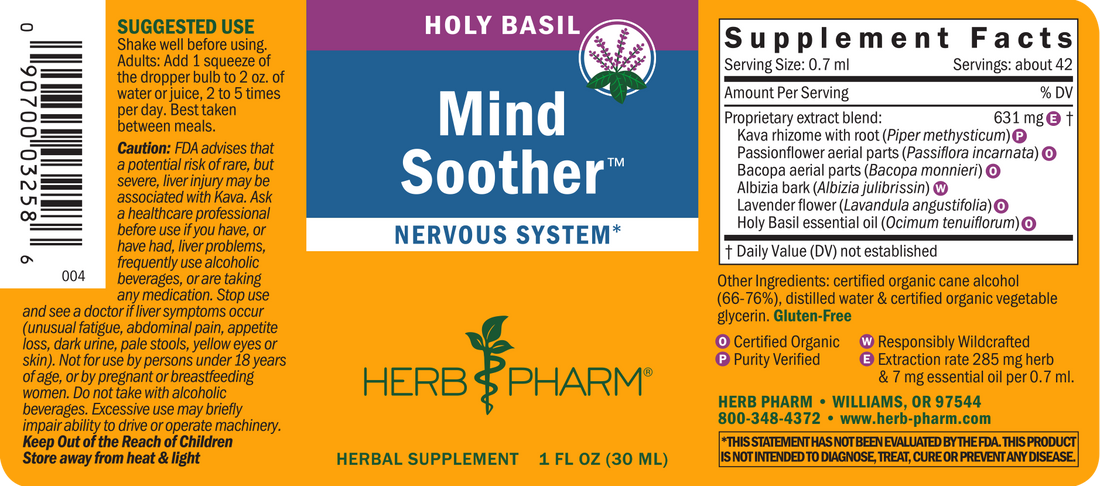 Supplements - Herb Pharm Mind Soother Holy Basil 1oz