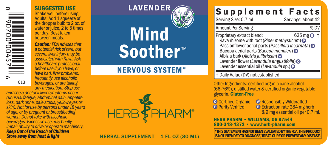 Supplements - Herb Pharm Mind Soother Lavender 1oz