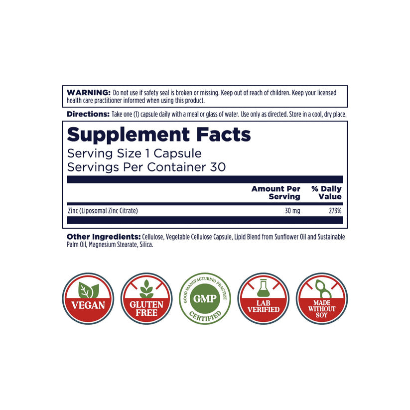 Kal Zinc Liposomal 30mg 30cp-[HealthWay]