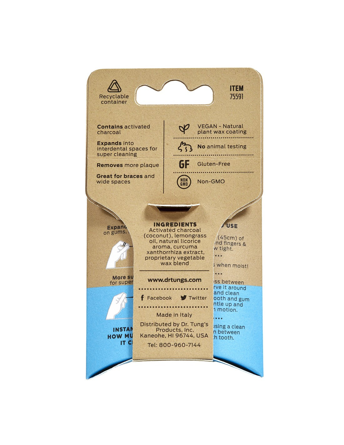 Dr Tungs Activated Charcoal Floss Lemongrass-[HealthWay]