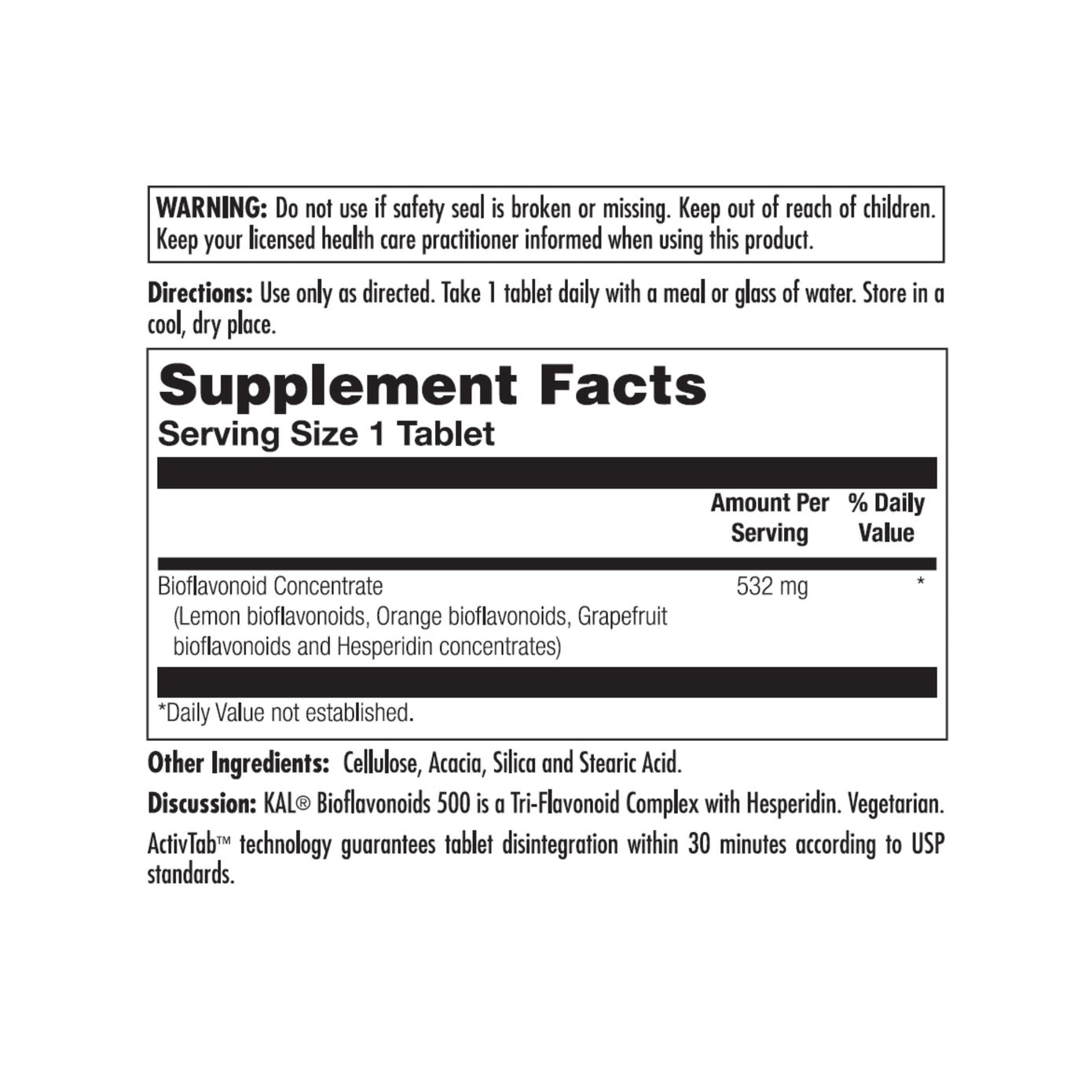 Kal Bioflavonoid 532mg 100tb-[HealthWay]