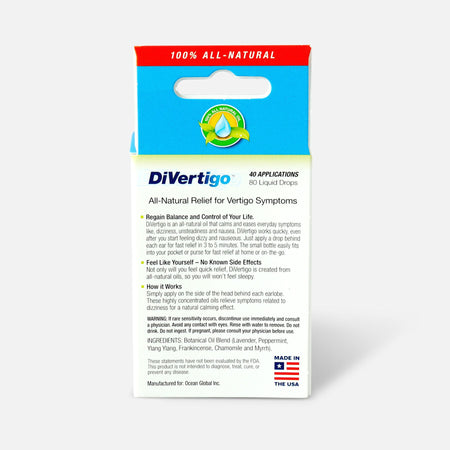 Back Label DiVertigo Oil 5ml  | Healthway