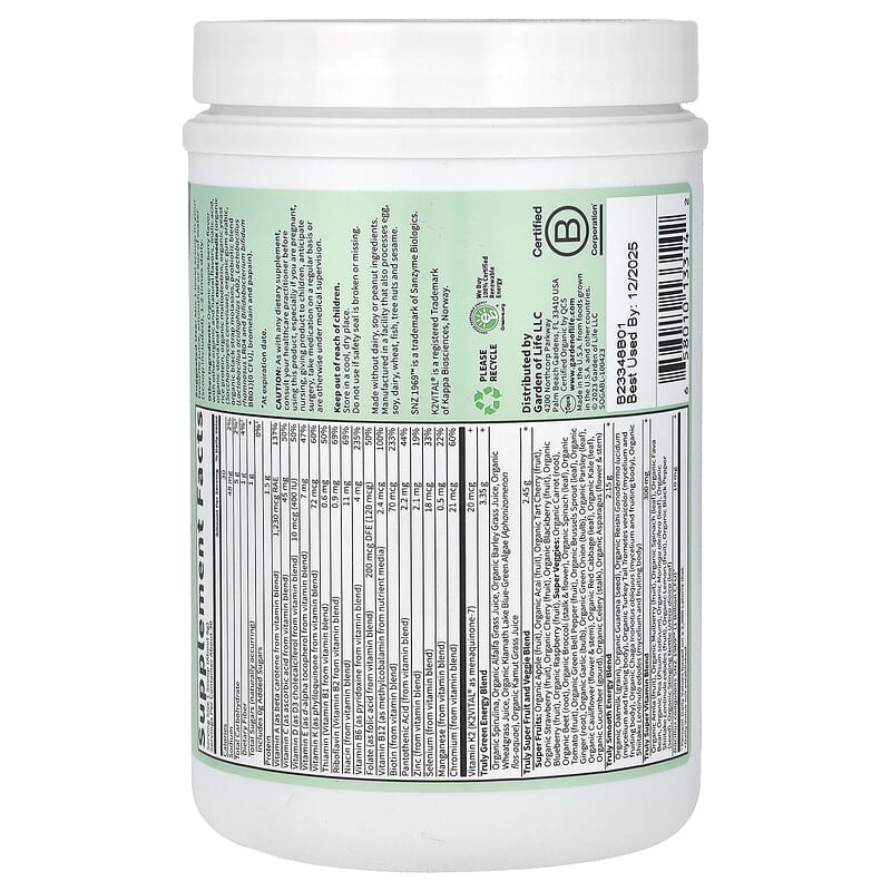 Garden of Life Sport Greens Apple Berry 9oz