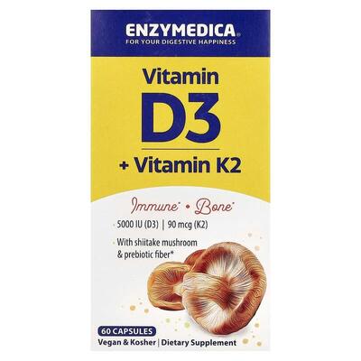 Front Label Enzymedica Vitamin D3 K2 60cp | Healthway
