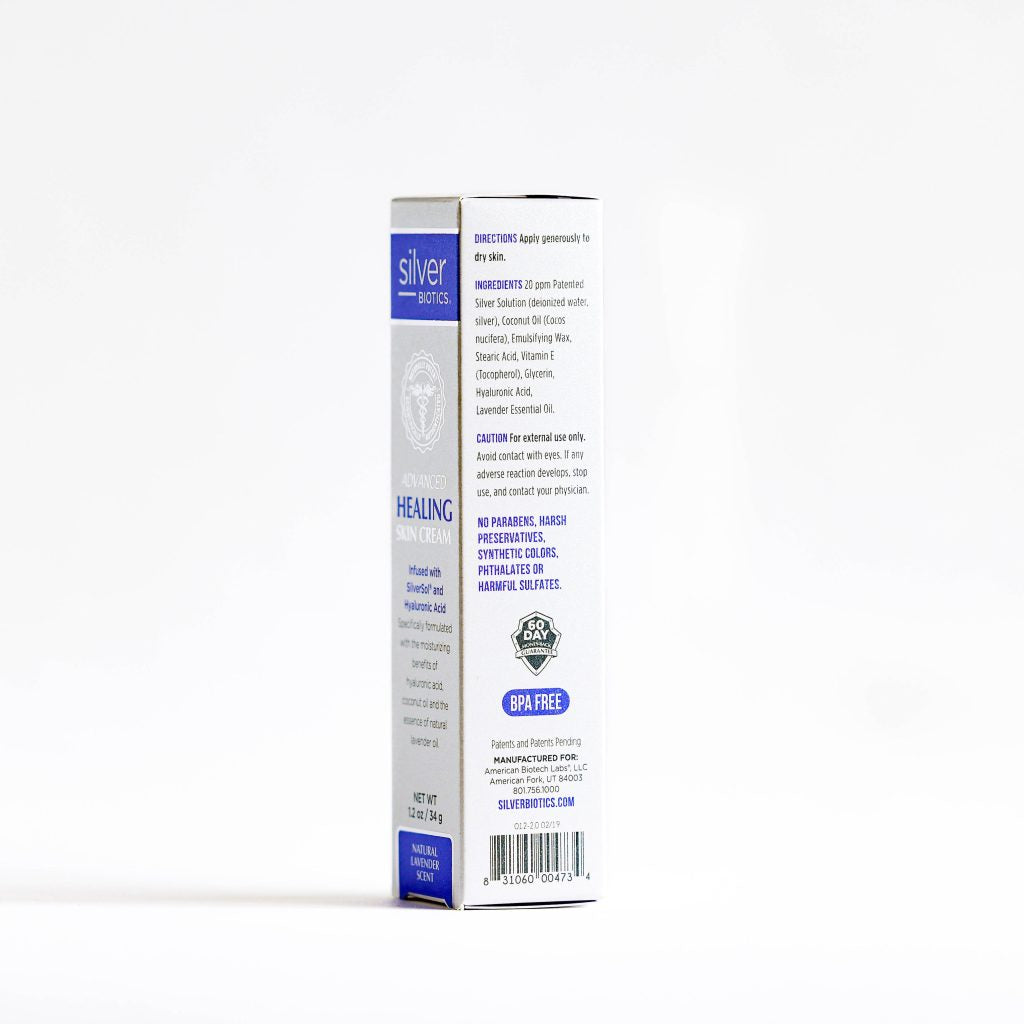 Back Label ABLabs Healing Silver Cream Lavender | Healthway