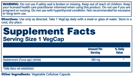 Solaray Bladderwrack 580mg 100cp-[HealthWay]