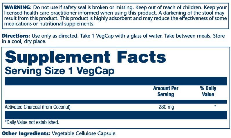 Solaray Activated Charcoal 90cp-[HealthWay]
