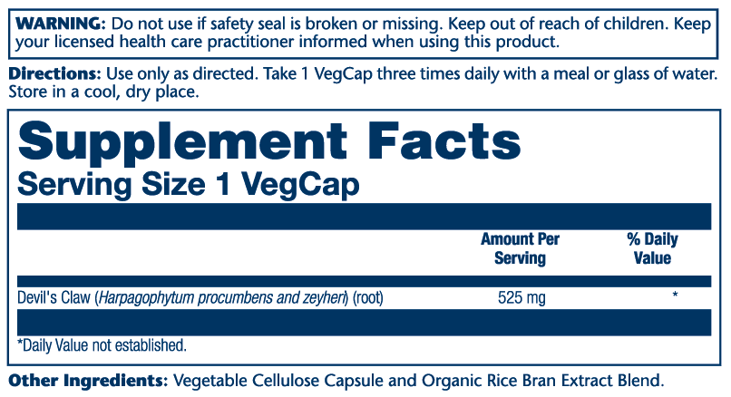 Solaray Devils Claw 525mg 100cp-[HealthWay]