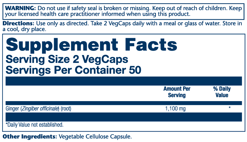 Solaray Ginger Root 550mg 100cp-[HealthWay]