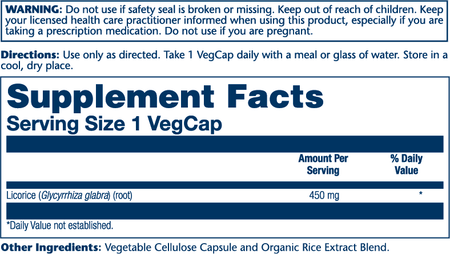 Solaray Licorice Root 450mg 100cp-[HealthWay]