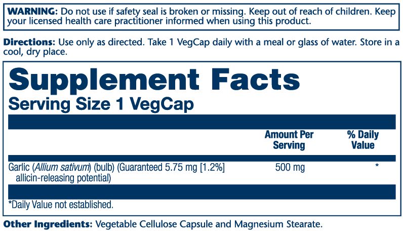 Solaray Garlic 500mg 60pl-[HealthWay]