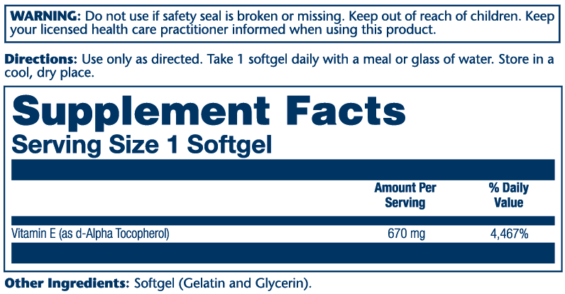 Solaray Vit E 670mcg 60sg-[HealthWay]