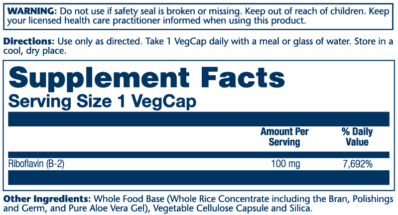 Solaray B-2 100mg 100cp-[HealthWay]