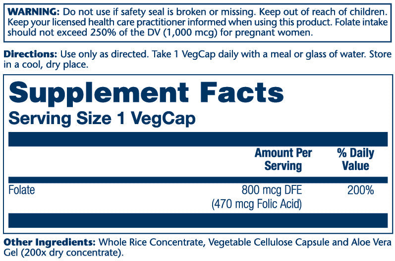 Solaray Folic Acid 1360mcg 100cp-[HealthWay]