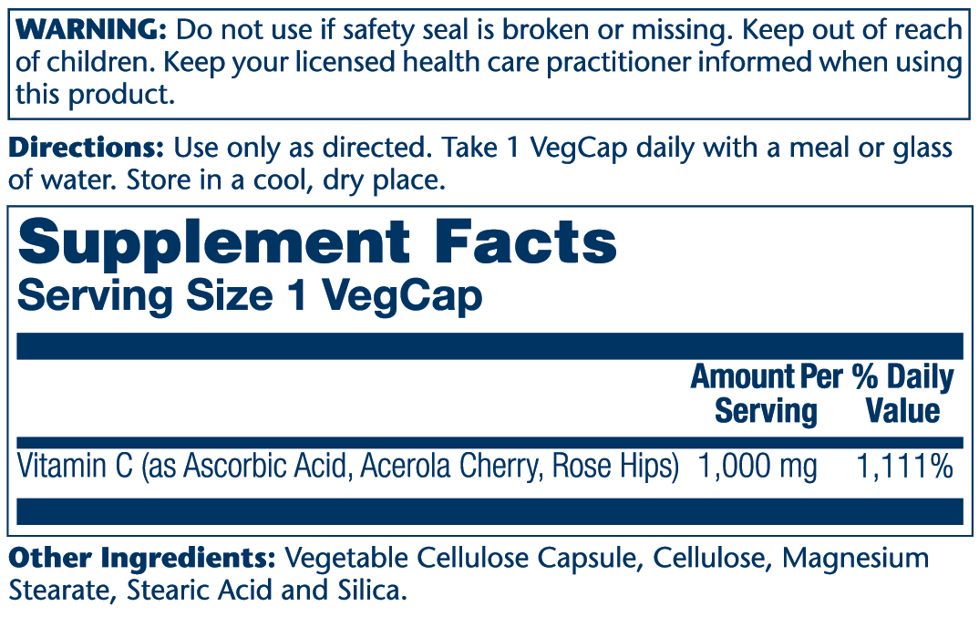 Solaray Vit C with Rose Hips & Acerola 100CT Vcp-[HealthWay]