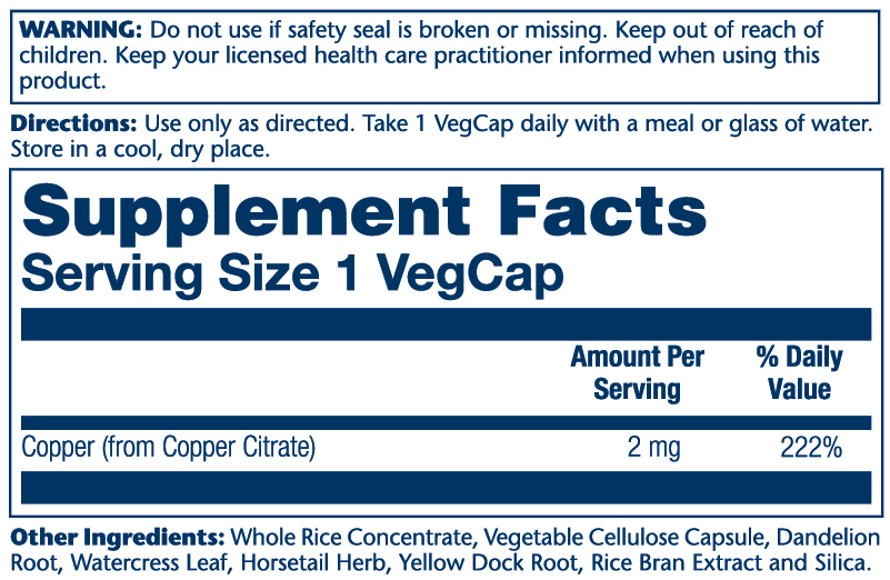 Solaray Copper 2mg 100cp-[HealthWay]