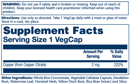 Solaray Copper 2mg 100cp-[HealthWay]