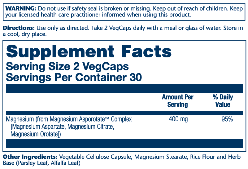 Solaray Magnesium Asporotate 60CT Vcp-[HealthWay]