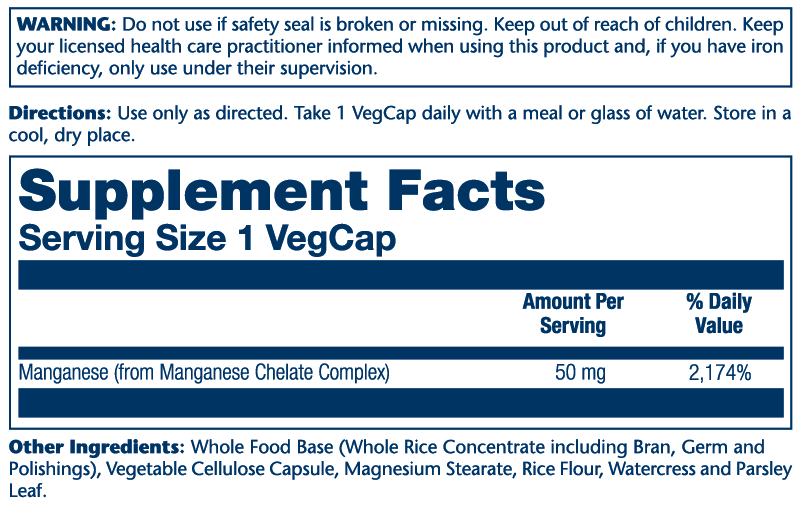 Solaray Manganese 50mg 100cp-[HealthWay]
