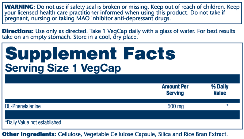 Solaray DL-Phenylalanine 500mg 60cp-[HealthWay]