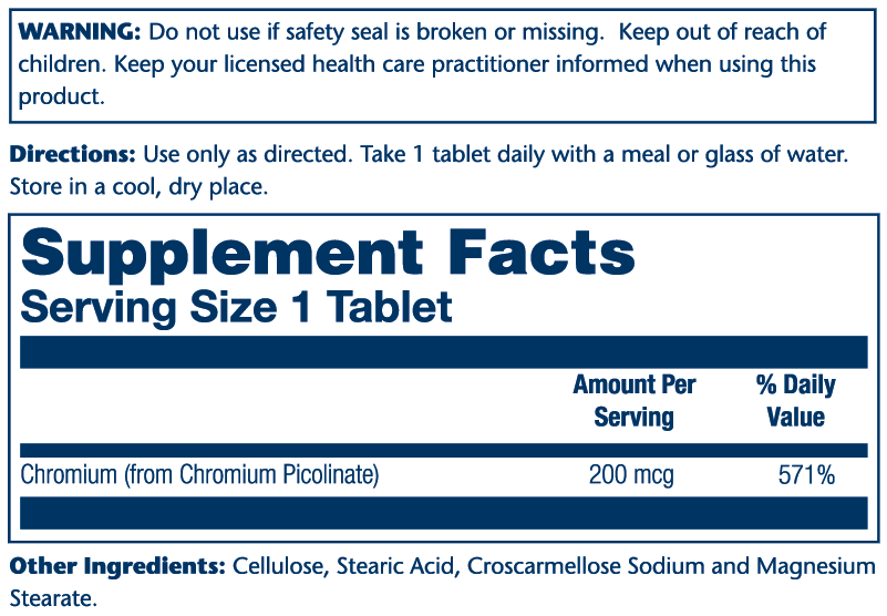 Solaray Chromium Picolinate 200 200tb-[HealthWay]