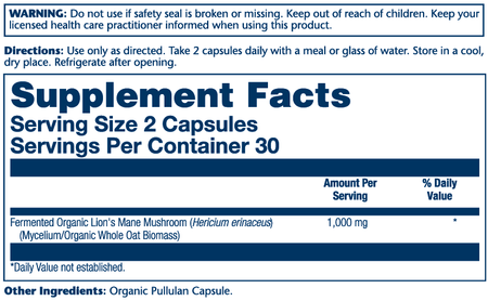 Solaray Lions Mane Fermented 60ct-[HealthWay]