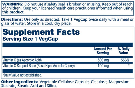 Solaray Vit C 500mg Two Stage Timed Release 250cp