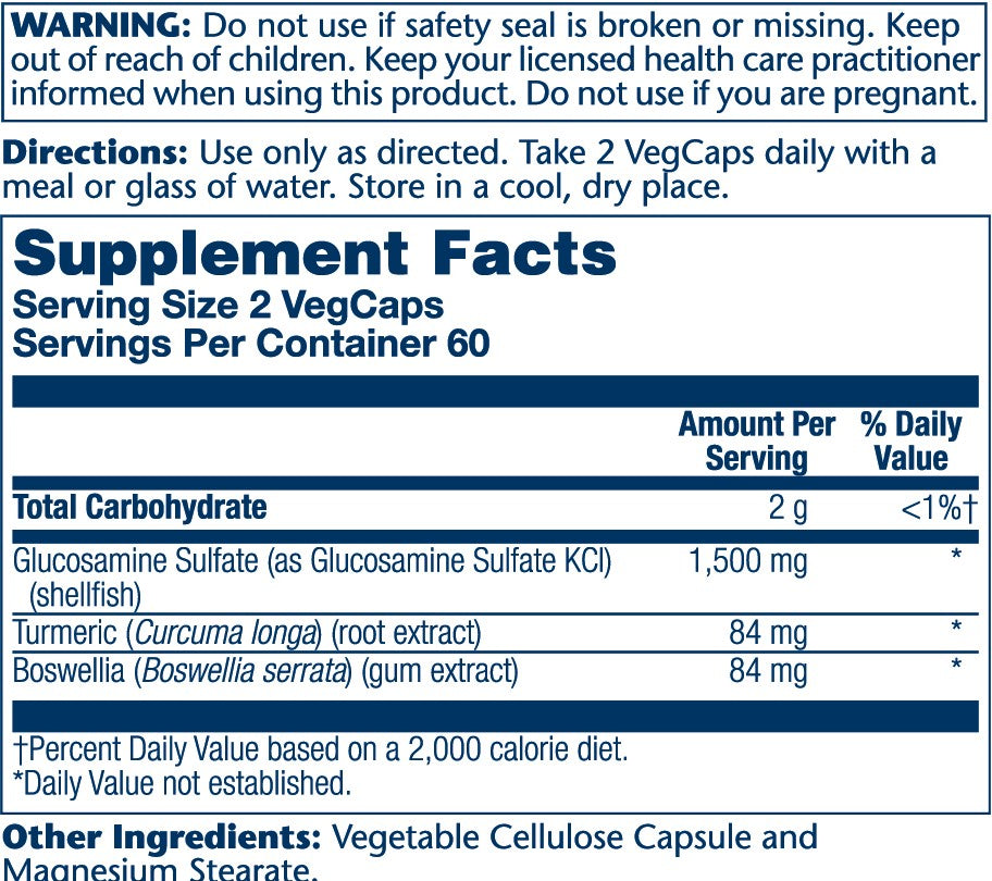 Solaray Glucosamine 1500mg 120cp-[HealthWay]